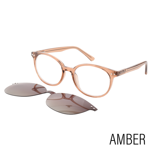 Carmel Amber Anti Blue Light Glasses with Magnetic Detachable Polarized Shades