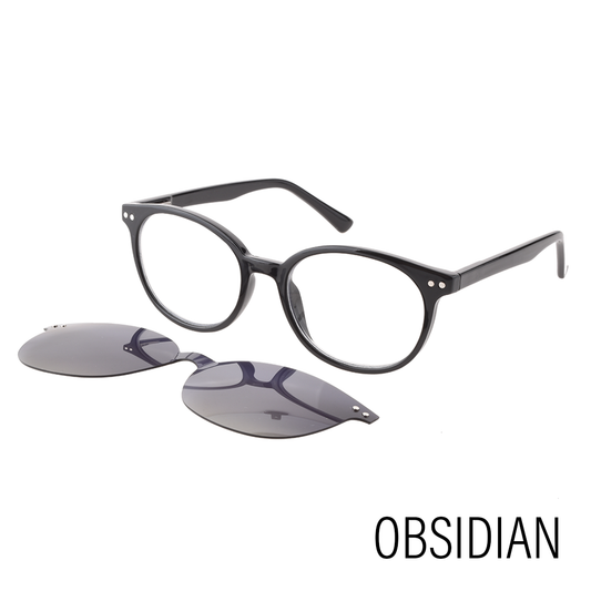 Carmel Obsidian Anti Blue Light Glasses with Magnetic Detachable Polarized Shades